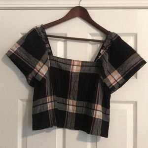 Club Monaco Cropped Flutter Top